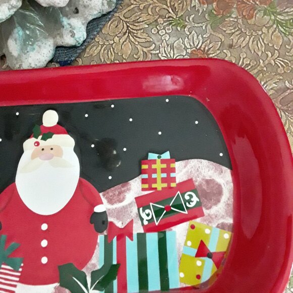 Christmas Cut Out Treat Dish - Earthenware by Sue Zulout NWT - Picture 4 of 5